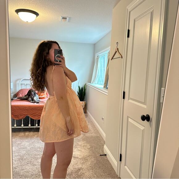 NWT For Love & Lemons Peach Pink Floral Bustier Mini Dress XS - Picture 2 of 14
